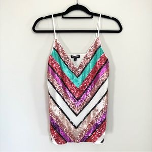 Express Sequined Chevron Tank